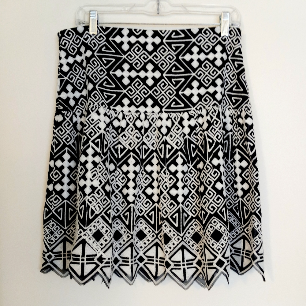 Mare Mare Loki print black and white lined mini skirt M - Picture 2 of 6